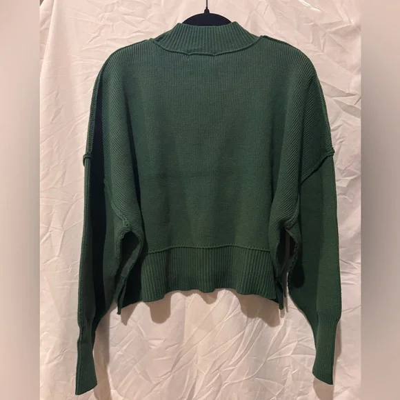 Zenana Dolman Sleeve Mock Neck Crop Knit Sweater L/XL - Picture 2 of 3